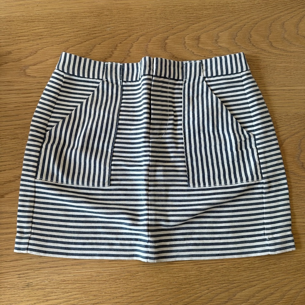 Madewell Black and White Striped Mini Skirt